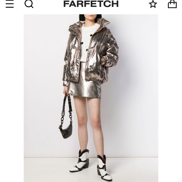 BA&SH Darcy Metallic Bomber Jacket - Picture 3 of 8